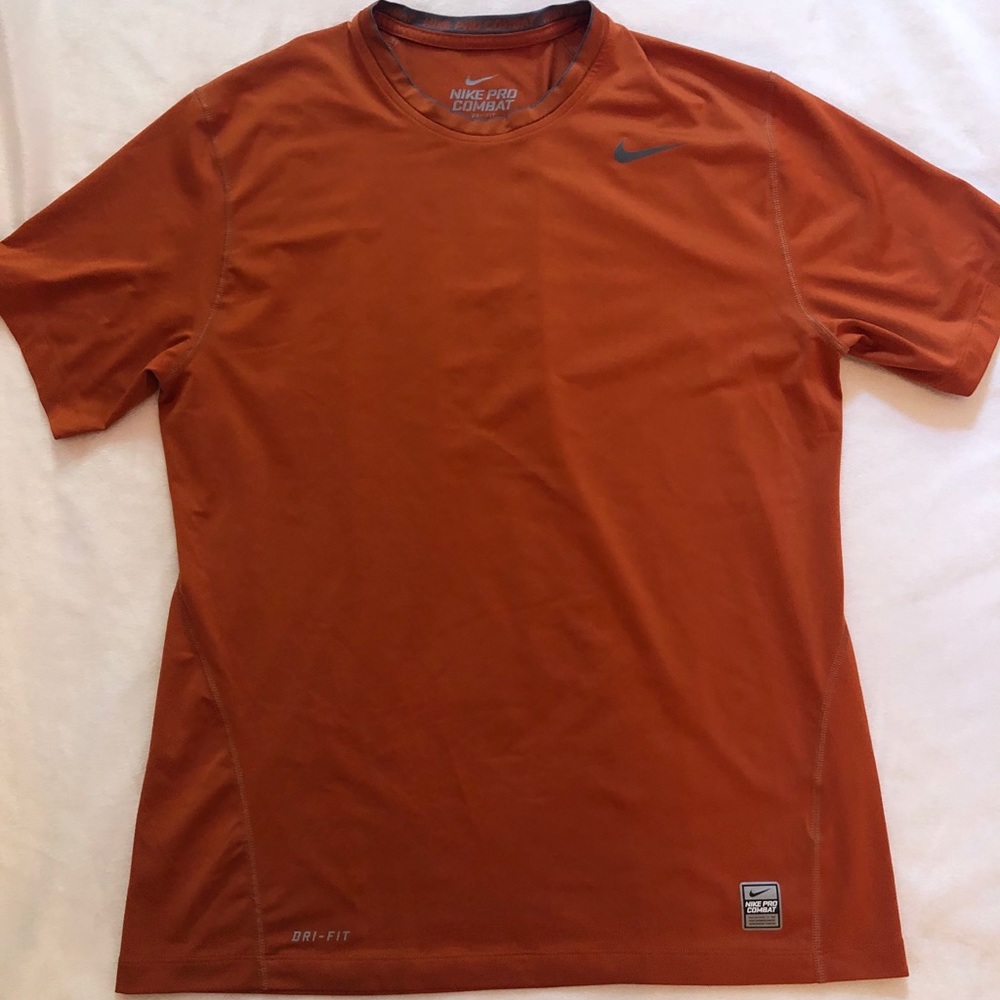 Nike Pro Combat Dri-Fit Burnt Orange Tee